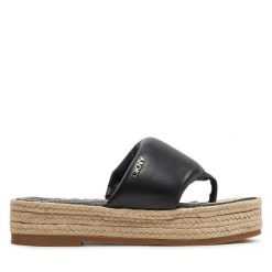 Espadryle DKNY. Czarne espadryle DKNY, bez wzorów, bez obcasa. Za 319.99 zł.
