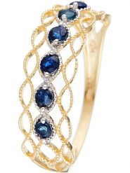 OR ÉCLAT Złoty pierścionek "Pianosa" z szafirami rozmiar: 58. Niebieskie pierścionki Or Éclat, z szafirem, złote. Za 839.95 zł.