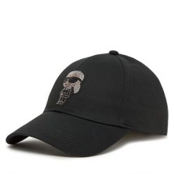 Czapka z daszkiem KARL LAGERFELD. Czarne czapki z daszkiem KARL LAGERFELD, bez wzorów. Za 299.99 zł.