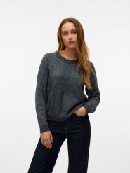 Vero Moda Sweter w kolorze ciemnoszarym rozmiar: XL. Szare swetry Vero Moda, s, bez wzorów, z materiału, bez ramiączek. Za 87.19 zł.