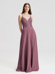 Hey Kyla Sukienka wieczorowa 5AC105HK Fioletowy Regular Fit. Fioletowe sukienki Hey Kyla, bez wzorów, z syntetyku, wizytowe, bez kołnierzyka, bez ramiączek. Za 509.99 zł.