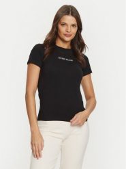 Guess Jeans T-Shirt W4YI01 J1314 Czarny Regular Fit. Czarne t-shirty Guess Jeans, m, z aplikacjami, z bawełny, bez kołnierzyka, bez ramiączek. Za 99.99 zł.