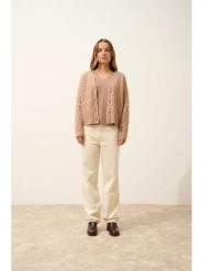 Just Cashmere Kaszmirowy kardigan w kolorze beżowym rozmiar: XXL. Brązowe swetry Just Cashmere, xxl, bez wzorów, z kaszmiru, bez ramiączek. Za 587.99 zł.