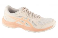 Buty do siatkówki damskie, Upcourt 6. Brązowe buty treningowe ASICS, bez wzorów, z materiału, przed kostkę, bez zapięcia, do siatkówki. Za 269.99 zł.