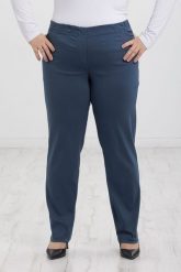 Grafitowe spodnie Nilda z prostą nogawką wysoki stan PLUS SIZE XXL. Szare spodnie materiałowe Nasi partnerzy, bez wzorów, z elastanu, biznesowe, z podwyższonym stanem, krótkie. Za 159.90 zł.