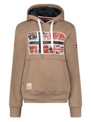 Geographical Norway Bluza "Gpepe2" w kolorze jasnobrązowym rozmiar: M. Brązowe bluzy Geographical Norway, m, bez wzorów, bez ramiączek, z kapturem. Za 114.44 zł.