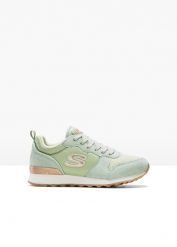 Sneakersy Skechers z pianką memory. Zielone buty sportowe lifestyle bonprix, bez wzorów, sportowe, bez zapięcia. Za 299.99 zł.