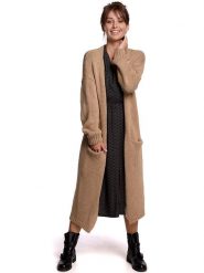 Be Wear Kardigan w kolorze jasnobrązowym rozmiar: onesize. Brązowe swetry Be Wear, bez wzorów, bez ramiączek. Za 180.49 zł.