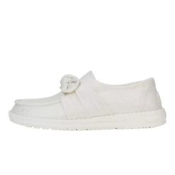 HeyDude Damskie Mokasyny Wendy Bow Shimmer. Szare mokasyny Hey dude, bez wzorów, z materiału. Za 219.00 zł.