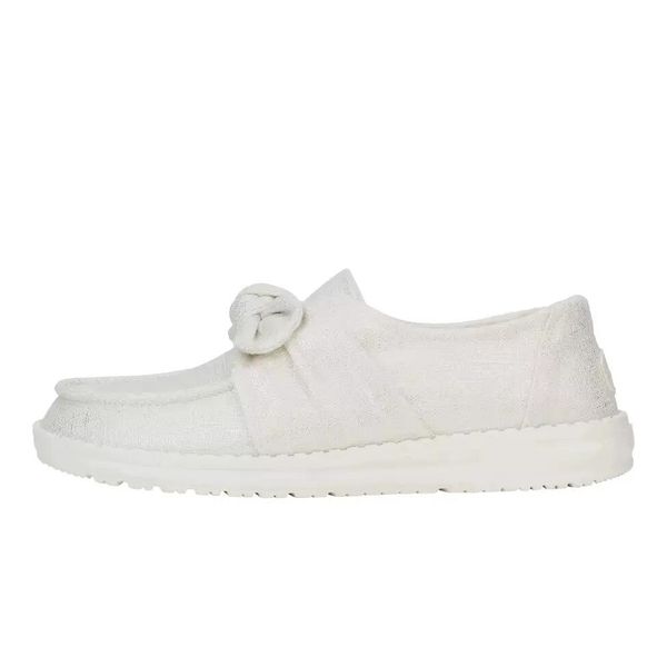 HeyDude Damskie Mokasyny Wendy Bow Shimmer. Szare mokasyny Hey dude, bez wzorów, z materiału. Za 219.00 zł.
