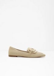 Loafersy. Zielone baleriny bonprix, bez wzorów, eleganckie, bez obcasa, bez zapięcia. Za 54.99 zł.