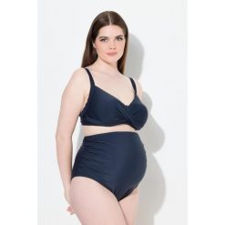 Damskie Majtki kąpielowe Bellieva szeroka wkładka elastyczna. Niebieskie bikini Ulla Popken, bez wzorów, z elastanu. W wyprzedaży za 91.99 zł.
