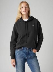 Levi's Bluza w kolorze czarnym rozmiar: XS. Czarne bluzy Levi's, s, bez wzorów, z kapturem. Za 124.95 zł.