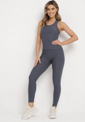 Ciemnoszare Legginsy Sportowe z Elastyczną Gumką i Tłoczonym Wzorem Ardisa. Szare legginsy Born2be, bez wzorów, z jeansu, sportowe. W wyprzedaży za 38.24 zł.