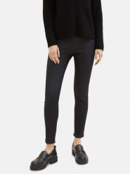Tom Tailor Spodnie materiałowe 1039611 Czarny Slim Fit. Czarne spodnie materiałowe Tom Tailor, bez wzorów, z materiału. Za 69.99 zł.