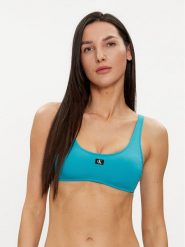 Calvin Klein Swimwear Góra od bikini KW0KW02344 Niebieski. Niebieskie bikini Calvin Klein Swimwear, bez wzorów, z syntetyku. Za 119.99 zł.