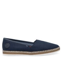 Espadryle Rieker. Niebieskie espadryle Rieker, bez wzorów, bez obcasa. Za 269.99 zł.