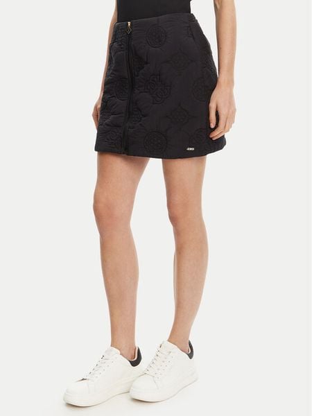 Guess Spódnica mini V5YD02 WHEB2 Czarny Regular Fit. Czarne spódnice Guess, xs, z aplikacjami, z syntetyku, mini. Za 199.99 zł.