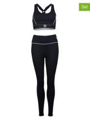 Peak Mountain 2-częściowy zestaw sportowy "Asun" w kolorze czarnym rozmiar: XL. Czarne spodnie dresowe Peak Mountain, bez wzorów, z materiału. Za 126.99 zł.