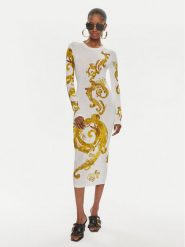 Versace Jeans Couture Sukienka codzienna 76HAO9P8 Biały Slim Fit. Białe sukienki Versace Jeans Couture, na co dzień, bez wzorów, z jeansu, bez kołnierzyka, bez ramiączek, proste. Za 2,809.00 zł.