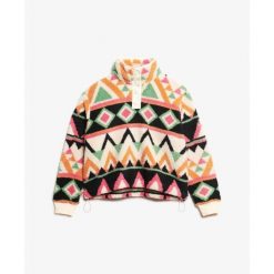 Polar z kołnierzem tuniskim z nadrukiem damskim Superdry. Brązowe bluzy z polaru Superdry, bez wzorów, z polaru. Za 401.15 zł.