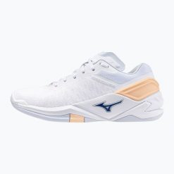 Buty do piłki ręcznej damskie Mizuno Wave Stealth Neo. Białe buty treningowe Mizuno, bez wzorów, z dzianiny, bez zapięcia, do piłki ręcznej, mizuno wave. Za 309.99 zł.