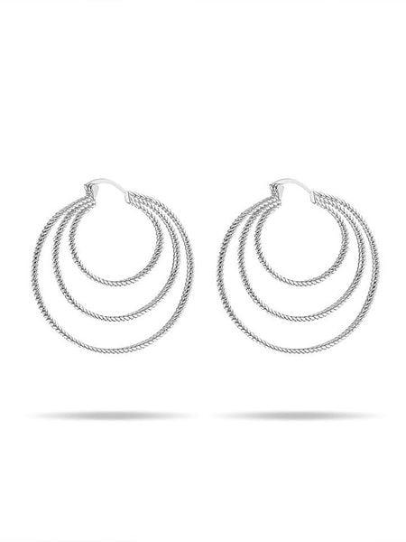 Eclat d'Argent Srebrne kolczyki-kreole rozmiar: onesize. Szare kolczyki Eclat d'Argent, srebrne. Za 211.31 zł.