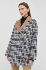 MAX&Co. płaszcz wełniany dwustronny kolor beżowy przejściowy oversize. Brązowe płaszcze MAX&Co., bez wzorów, z wełny, klasyczne, bez kaptura. Za 2,229.90 zł.