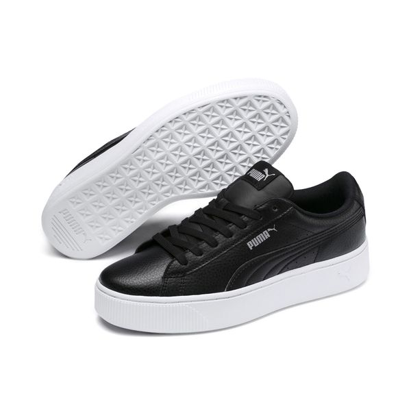 Podwyższone damskie buty sportowe PUMA Vikky PUMA Black. Czarne buty treningowe Puma, bez wzorów, z gumy, przed kostkę, bez zapięcia, trekkingowe, puma vikky. Za 332.15 zł.