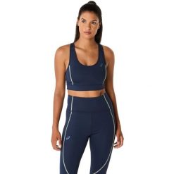 Biustonosz dla kobiet Asics Match. Niebieskie biustonosze sportowe ASICS, bez wzorów, tenisowe. Za 257.50 zł.
