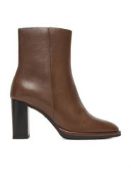 Gino Rossi Botki EO-LORA-0121991 Brązowy. Brązowe botki Gino Rossi, bez wzorów, ze skóry, bez obcasa, na słupku, bez zapięcia. Za 269.99 zł.