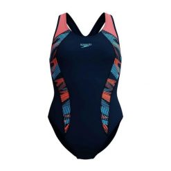 Damski Jednoczęściowy Kostium Kąpielowy Placement Laneback. Niebieskie stroje jednoczęściowe Speedo, bez wzorów, sportowe. Za 236.99 zł.