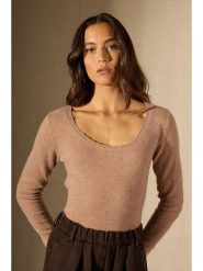 Perfect Cashmere Kaszmirowy sweter "Cylena" w kolorze jasnobrązowym rozmiar: XXL. Brązowe swetry Perfect Cashmere, xxl, bez wzorów, z kaszmiru, bez ramiączek. Za 238.29 zł.