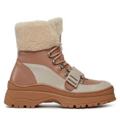 Botki Ted Baker. Brązowe botki Ted Baker, bez wzorów, bez obcasa, na płaskiej podeszwie, bez zapięcia. Za 379.99 zł.