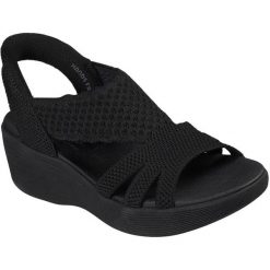 Sandały damskie Skechers Parallel Lite Summer Invite. Czarne sandały Skechers, bez wzorów, z materiału, bez obcasa, bez zapięcia. Za 490.00 zł.