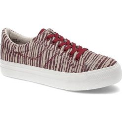 Czerwone Trampki Tamaris Wygodne Buty Damskie. Czerwone trampki Tamaris, bez wzorów, bez zapięcia. Za 119.00 zł.