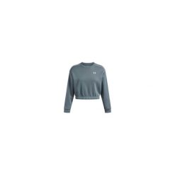 Bluza Damska Under Armour Sportowa Krótka UA Rival Fleece Piped Crew. Niebieskie bluzy bez kaptura Under Armour, bez wzorów, bez kaptura, na fitness i siłownię. Za 249.99 zł.