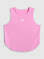 4F Top treningowy szybkoschnący damski - różowy L. Czerwone topy 4f, l, bez wzorów, biznesowe, bez kołnierzyka, bez ramiączek. Za 119.99 zł.