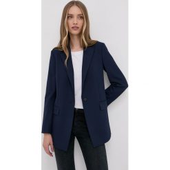 BOSS marynarka 50458647 kolor granatowy jednorzędowa gładka. Niebieskie marynarki i żakiety Boss, bez wzorów, z materiału, klasyczne, bez ramiączek. W wyprzedaży za 999.90 zł.