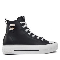Trampki KARL LAGERFELD. Czarne trampki KARL LAGERFELD, bez wzorów, bez zapięcia. Za 479.99 zł.