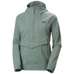 Kurtka przeciwdeszczowa damska Helly Hansen Vista Hike. Zielone kurtki przeciwdeszczowe Helly Hansen, bez wzorów, bez kaptura, trekkingowe. Za 532.50 zł.
