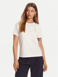 Tommy Hilfiger T-Shirt Gold Crest WW0WW46153 Biały Regular Fit. Białe t-shirty Tommy Hilfiger, s, bez wzorów, z bawełny, bez kołnierzyka, bez ramiączek. Za 179.99 zł.