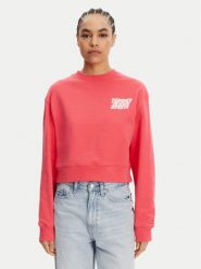 Tommy Jeans Bluza DW0DW21345 Różowy Relaxed Fit. Czerwone bluzy Tommy Jeans, xs, bez wzorów, z bawełny, bez kaptura. Za 229.99 zł.