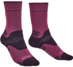 BRIDGEDALE Skarpety damskie HIKE MID MERINO E-L ( 41-43)-Oberżyna. Fioletowe skarpetki Bridgedale, bez wzorów, z elastanu. Za 75.50 zł.