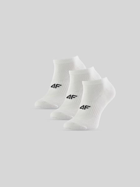 4F Skarpetki stopki (3-pack) damskie - białe 35-38. Białe skarpetki 4f, bez wzorów, z bawełny. Za 49.99 zł.