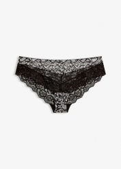 Figi hipster ze wzorem skóry wężowej. Czarne figi bonprix, bez wzorów, ze skóry. Za 37.99 zł.