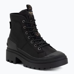 Trapery damskie Pepe Jeans Hale City. Czarne traperki Pepe Jeans, bez wzorów, z jeansu, klasyczne, przed kolano, bez obcasa, bez zapięcia. Za 379.99 zł.