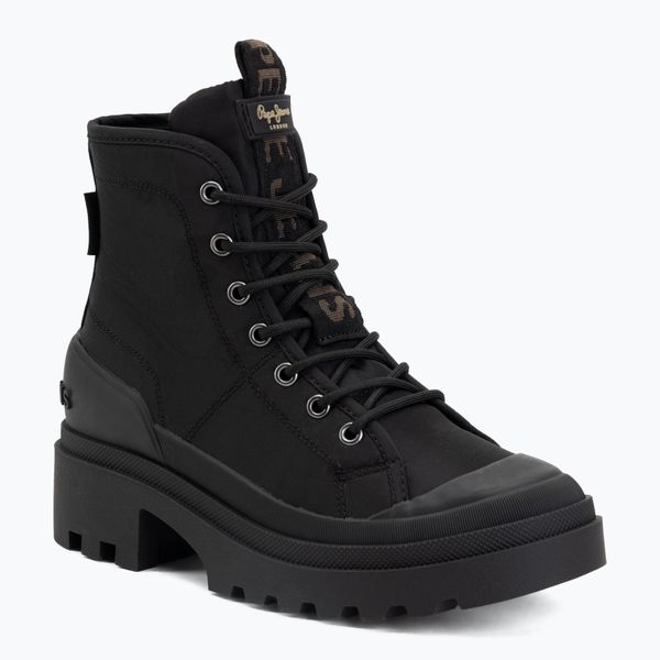 Trapery damskie Pepe Jeans Hale City. Czarne traperki Pepe Jeans, bez wzorów, z jeansu, klasyczne, przed kolano, bez obcasa, bez zapięcia. Za 379.99 zł.