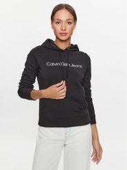 Calvin Klein Jeans Bluza J20J220254 Czarny Regular Fit. Czarne bluzy Calvin Klein Jeans, xs, bez wzorów, z bawełny, bez kaptura. Za 219.99 zł.