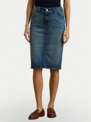 LAUREN RALPH LAUREN Spódnica jeansowa 200817846001 Granatowy Straight Fit. Niebieskie spódnice Lauren Ralph Lauren, bez wzorów, z bawełny. Za 669.99 zł.
